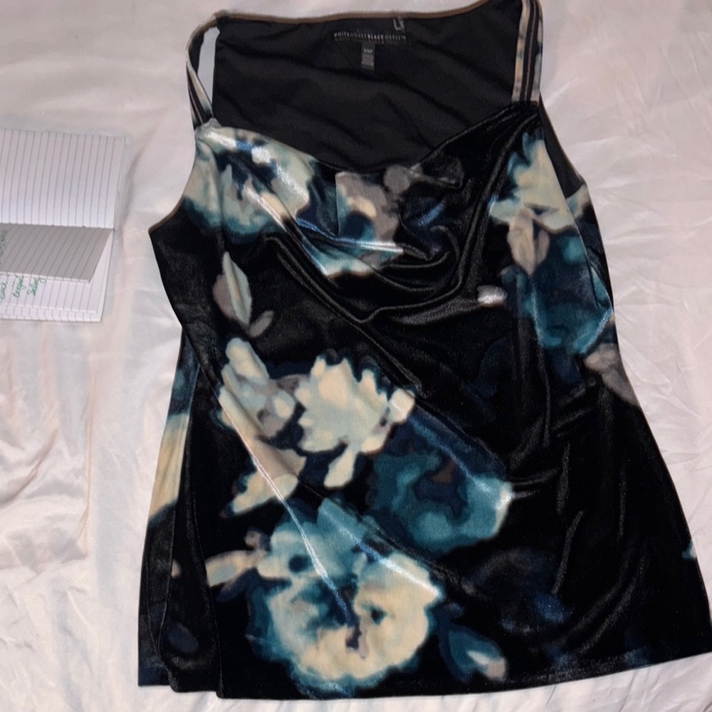 White House Black Market Black and Blue Camisole